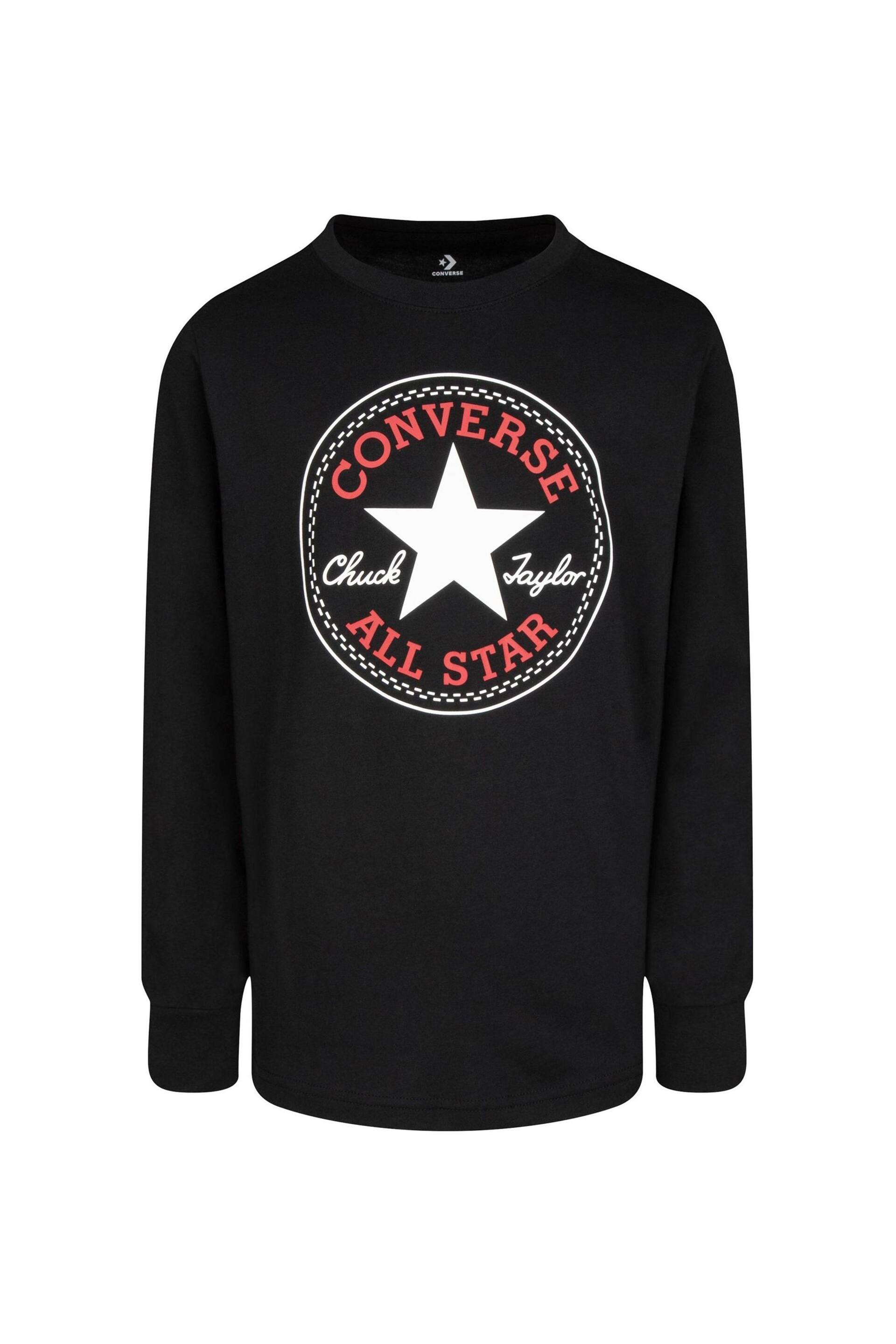 Converse Black Chuck Patch Long Sleeve T-Shirt - Image 1 of 4