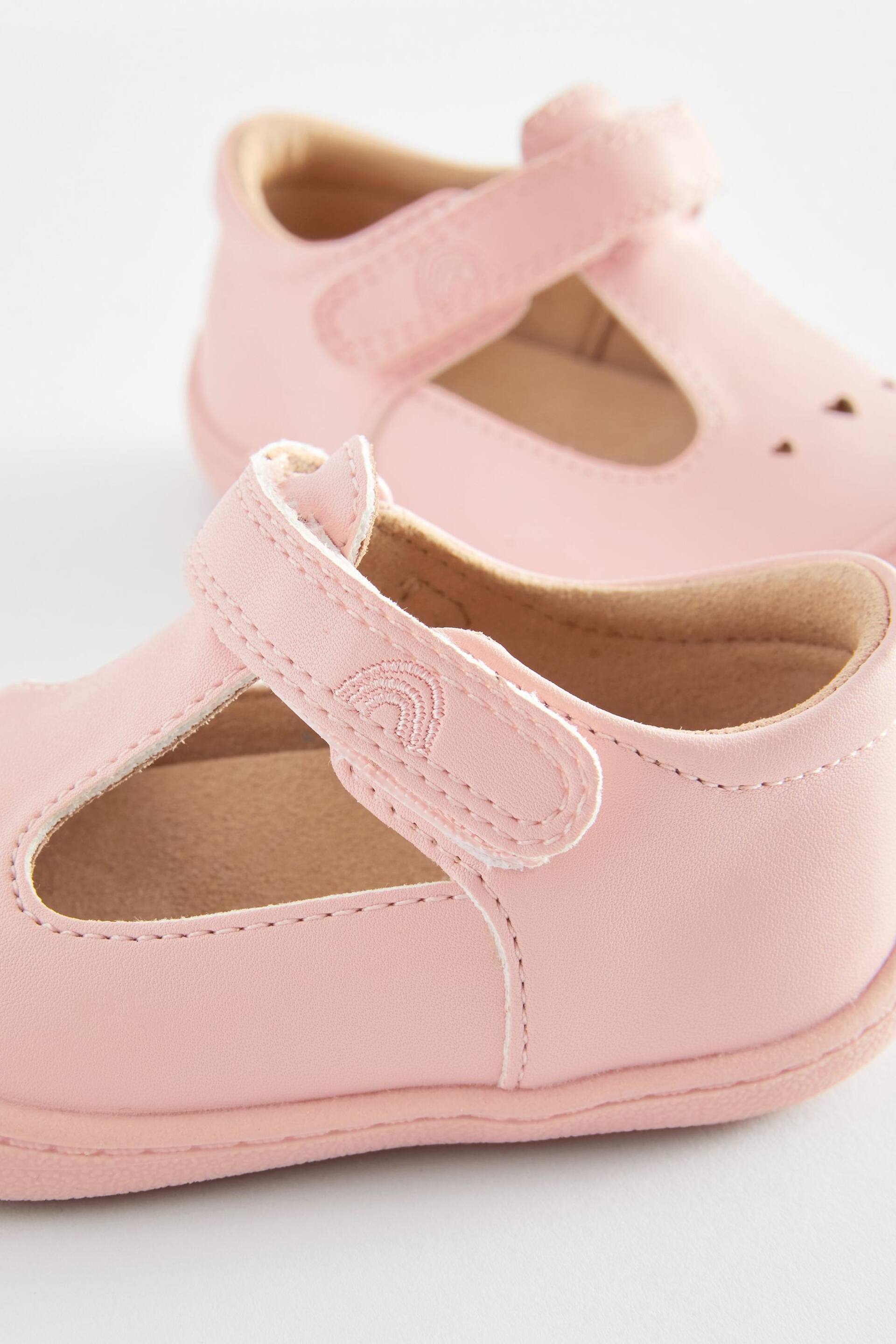 Pink Wide Fit (G) Crawler T-Bar Shoes - Image 4 of 5