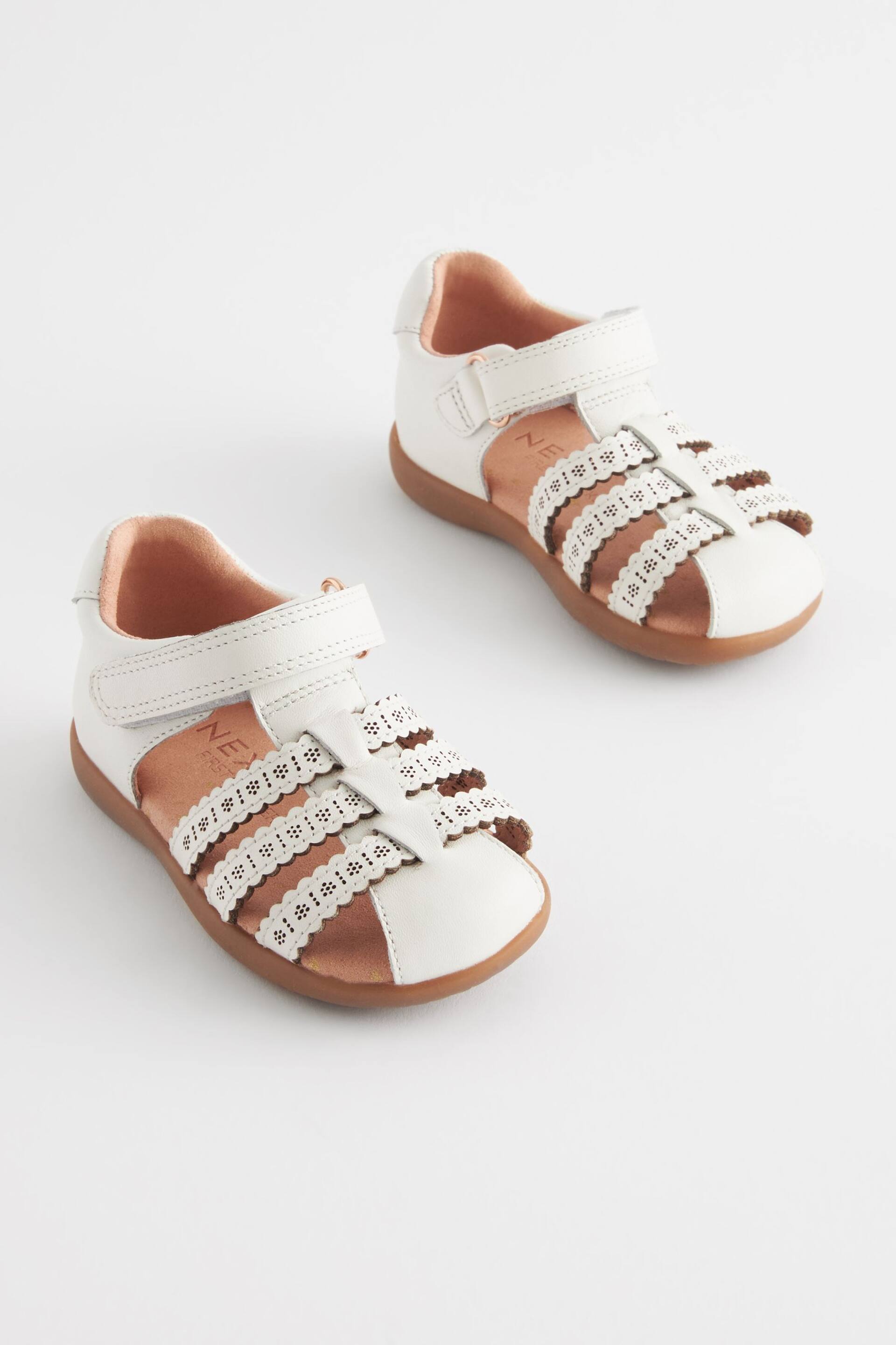 White Wide Fit (G) First Walker Fisherman Sandals - Image 1 of 5