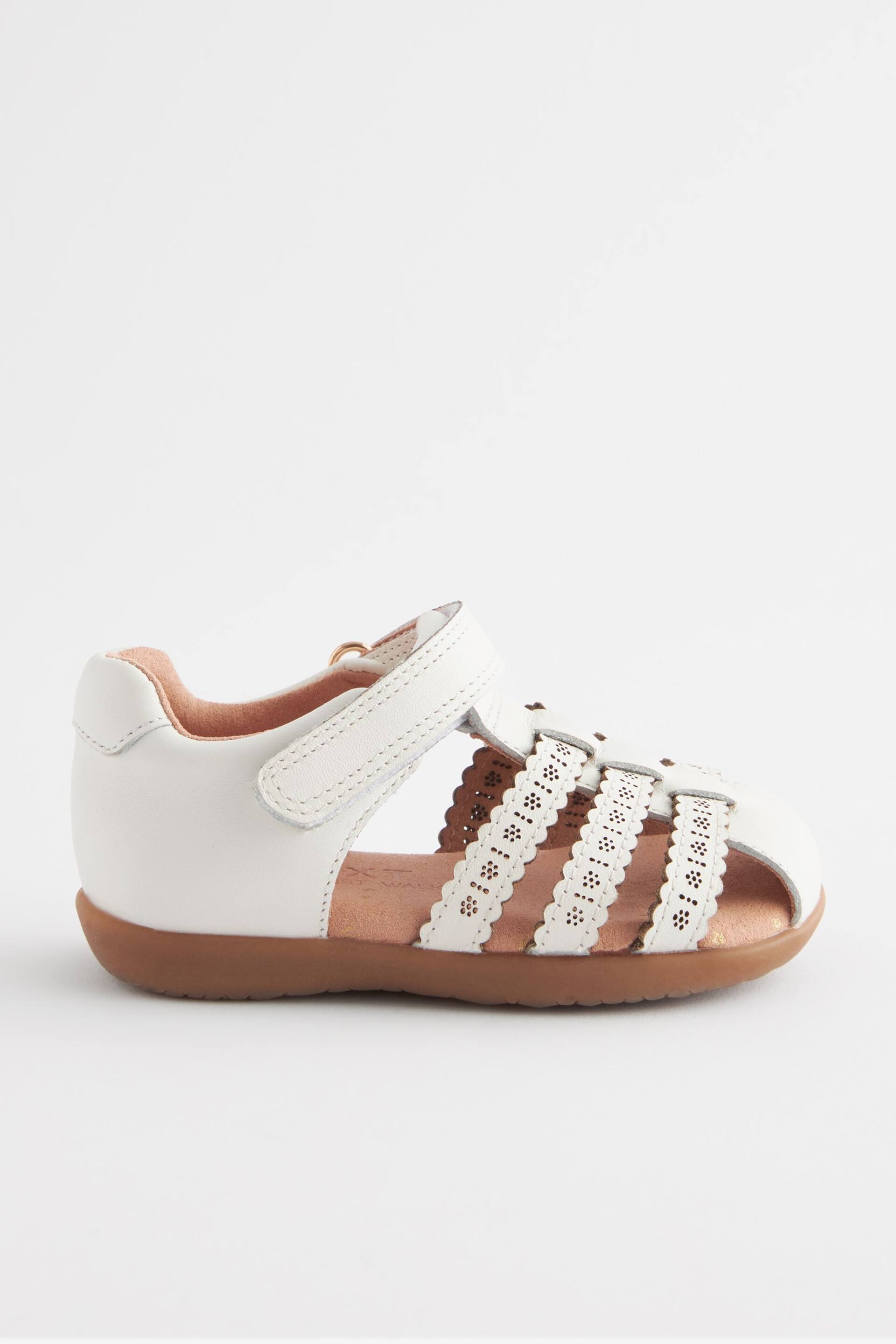 White Wide Fit (G) First Walker Fisherman Sandals - Image 2 of 5