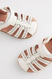 White Wide Fit (G) First Walker Fisherman Sandals - Image 3 of 5