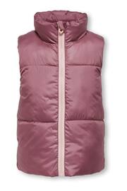 ONLY KIDS Pink 2 Tone Reversible Padded Quilted Gilet - Image 1 of 3