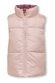 ONLY KIDS Pink 2 Tone Reversible Padded Quilted Gilet - Image 3 of 3