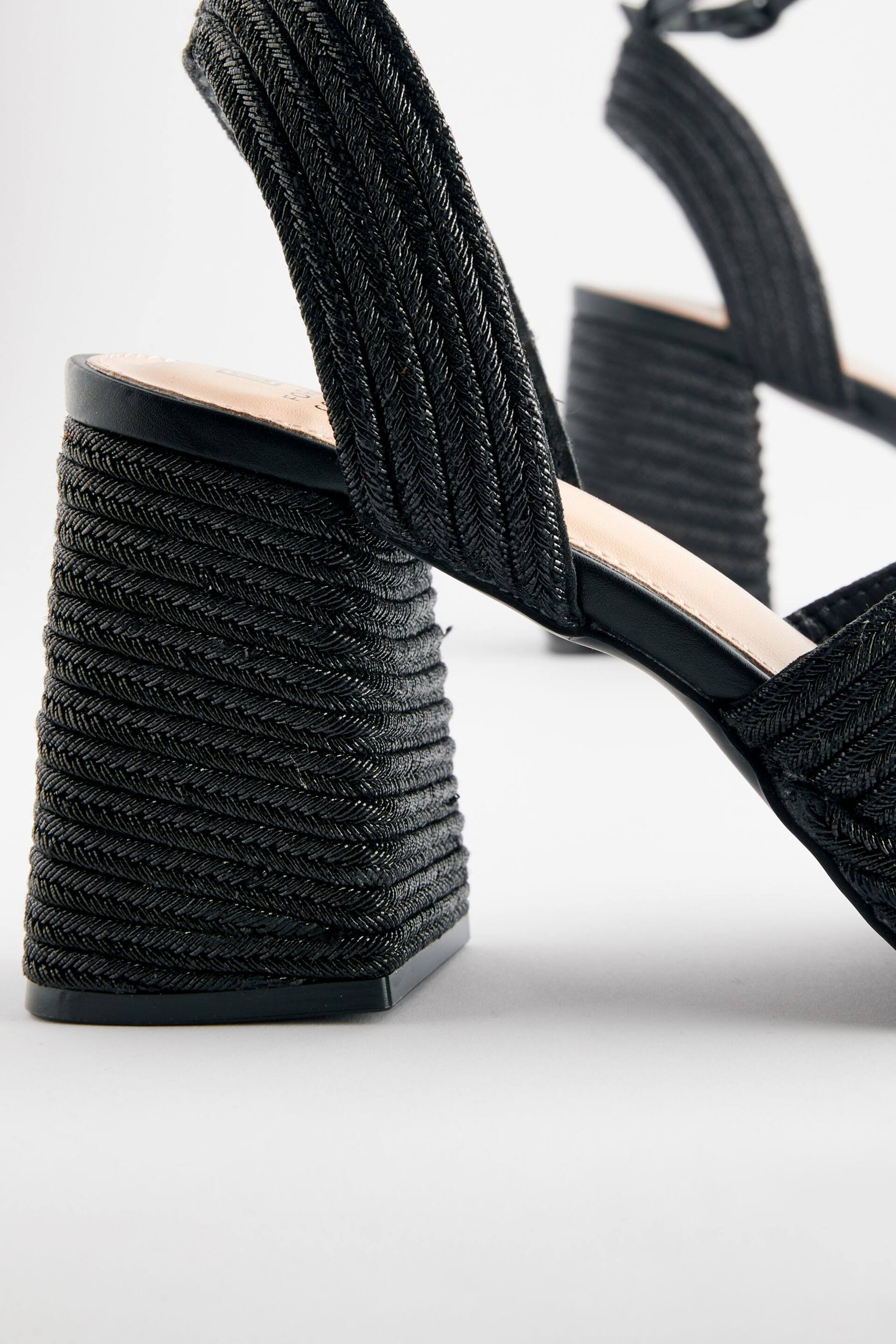 Black Jute Forever Comfort® Flare Platform Sandals - Image 5 of 5