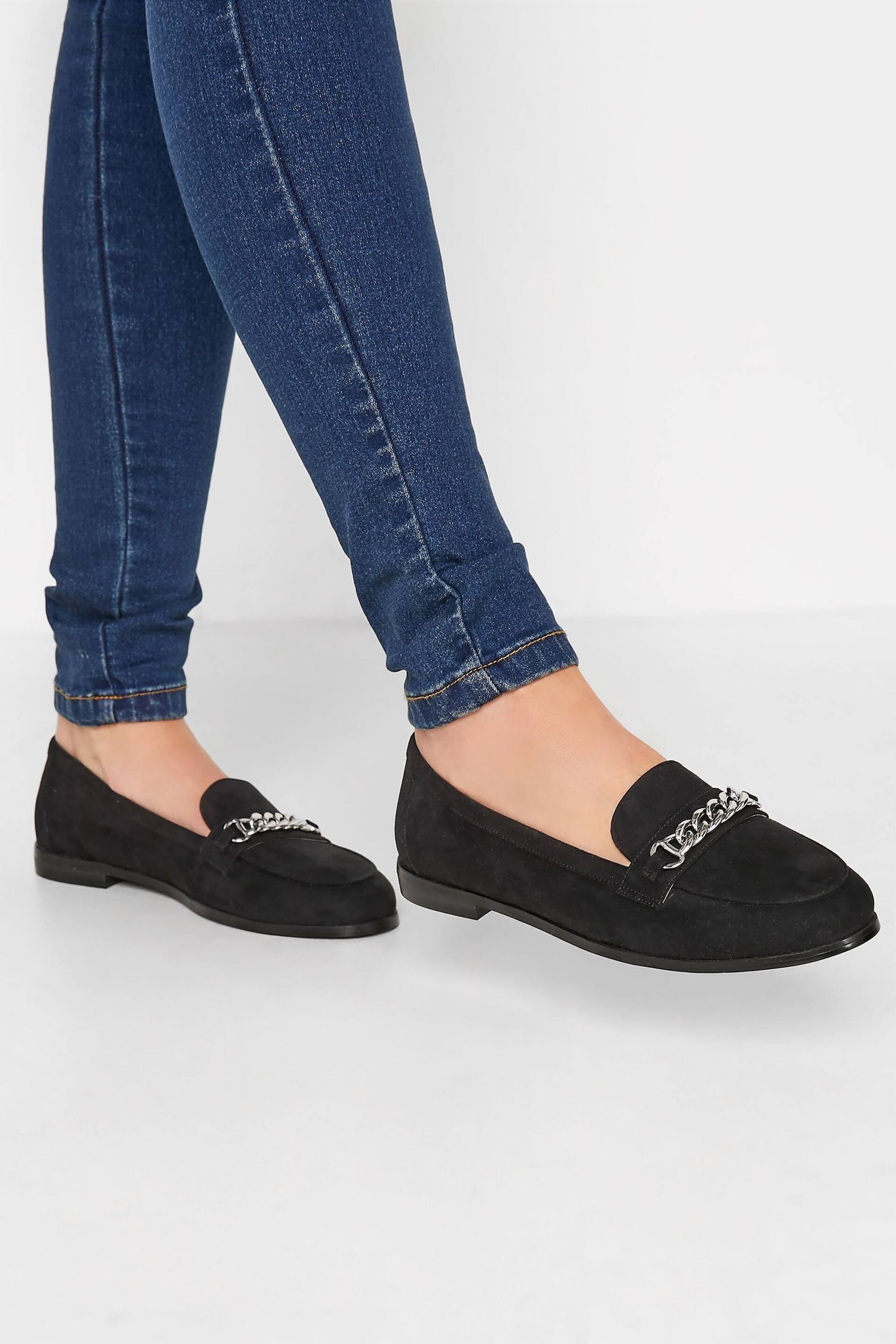 Long Tall Sally Black Chain Loafers - Image 1 of 5