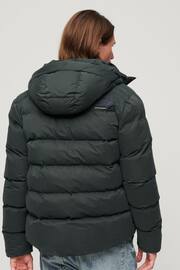 Superdry Green Hooded Microfibre Sports Puffer Jacket - Image 3 of 6