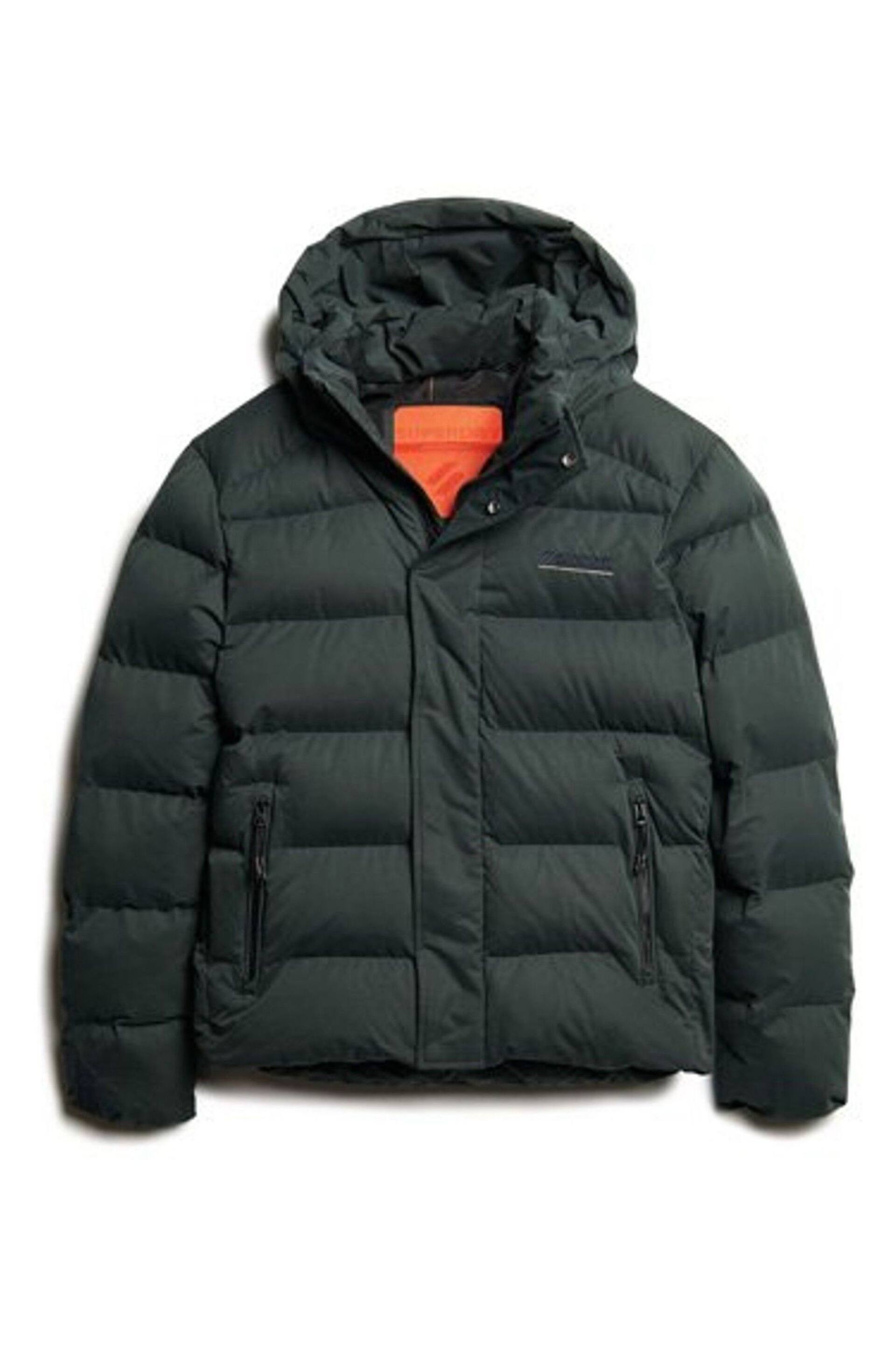 Superdry Green Hooded Microfibre Sports Puffer Jacket - Image 4 of 6