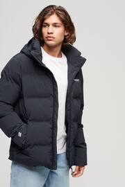 Superdry Blue Hooded Boxy Puffer Jacket - Image 1 of 3
