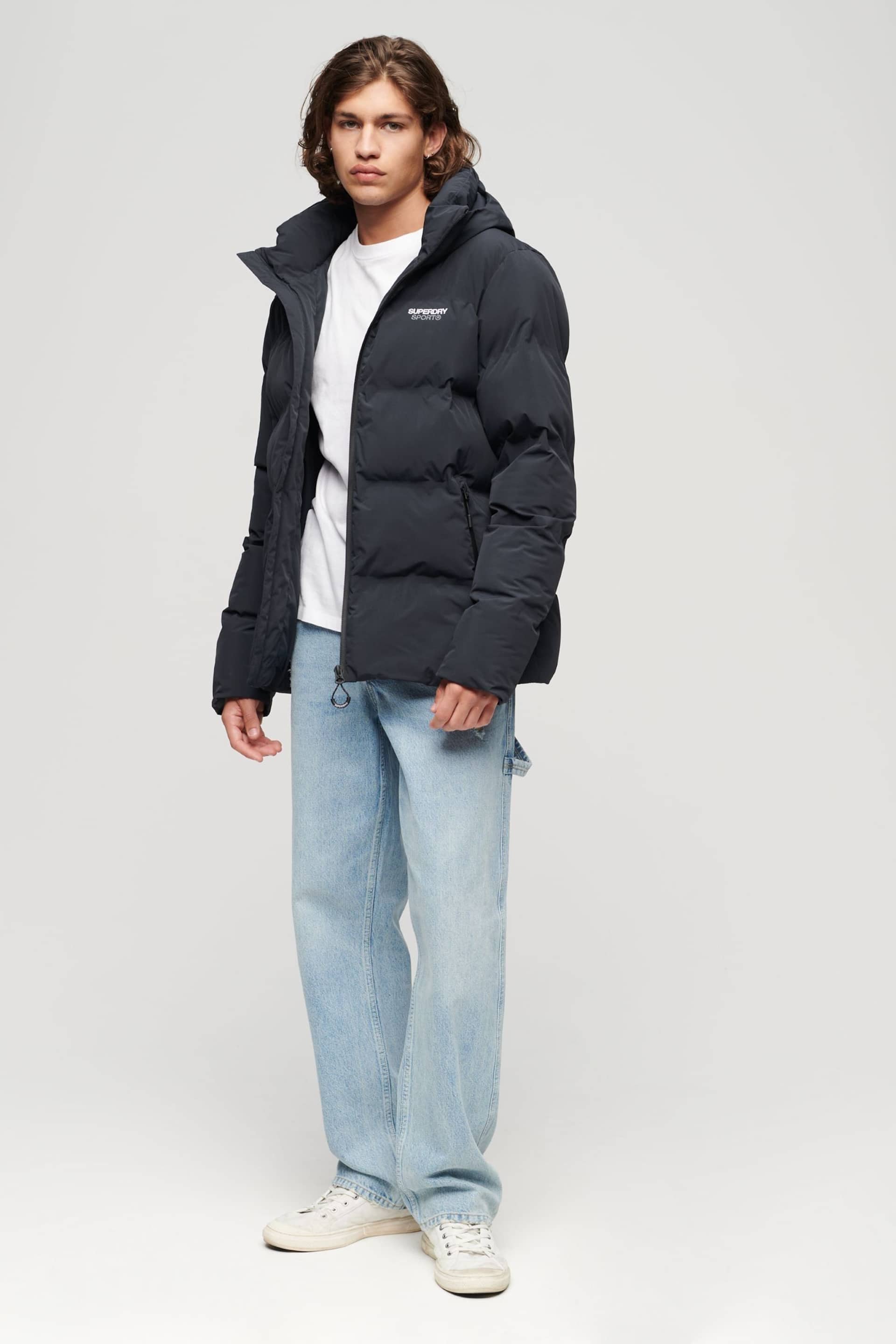 Superdry Blue Hooded Boxy Puffer Jacket - Image 3 of 3