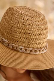 Natural Panama Hat With Chain - Image 4 of 5