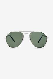 Silver/Khaki Aviator Style Sunglasses - Image 2 of 3