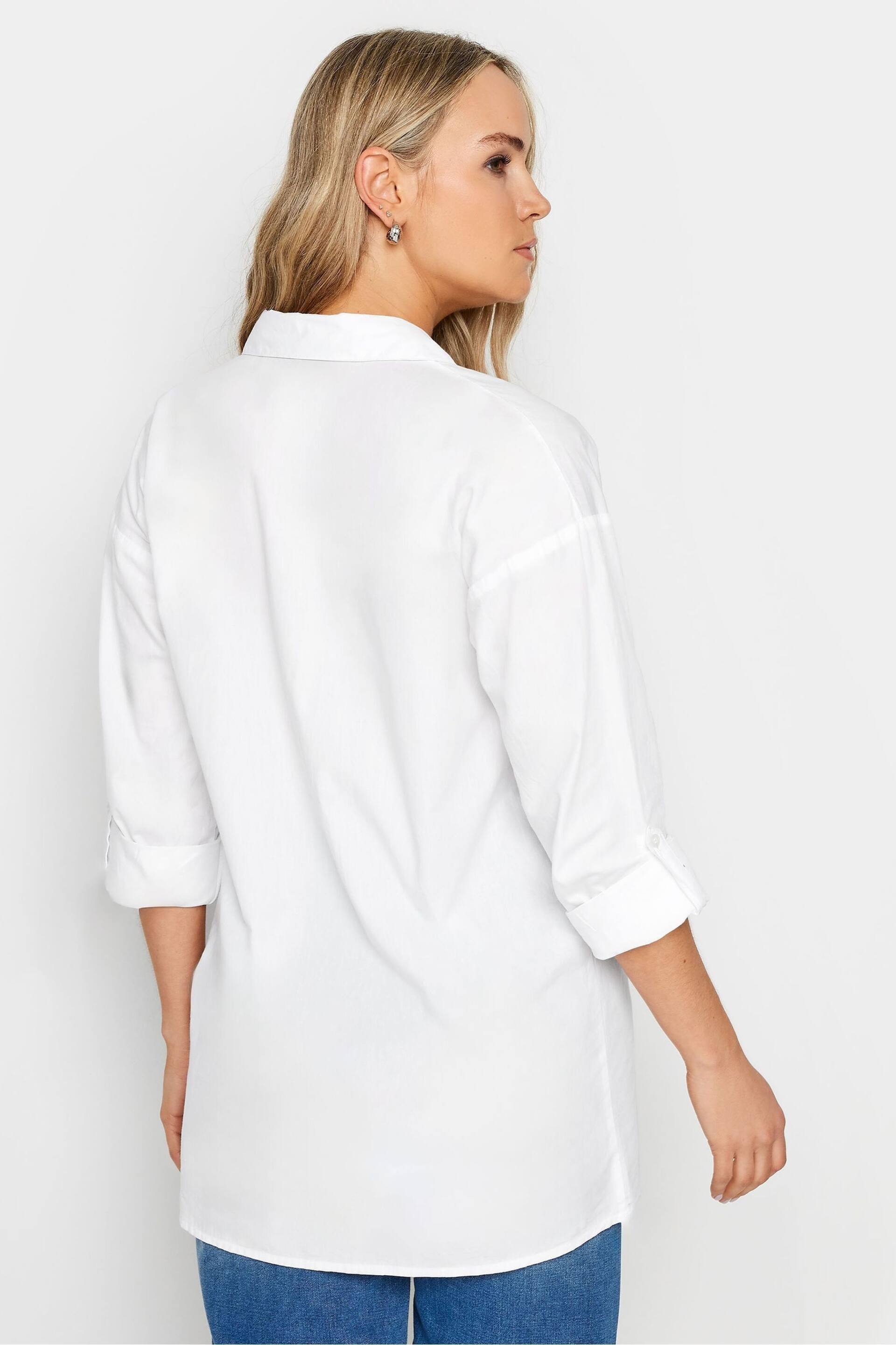 Long Tall Sally White Cotton Oversized Shirt - Image 3 of 4