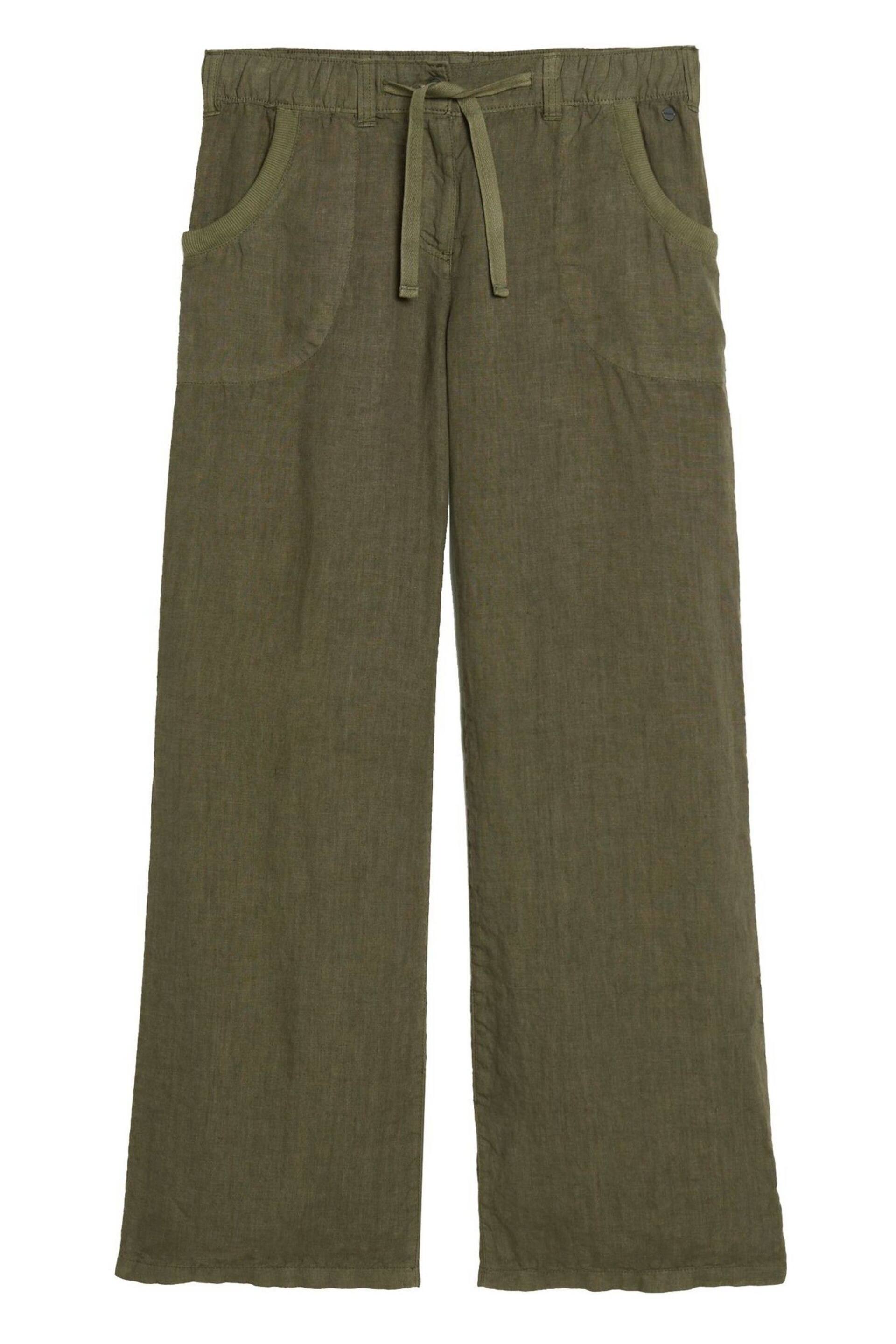 Superdry Green Linen Low Rise Trousers - Image 4 of 6