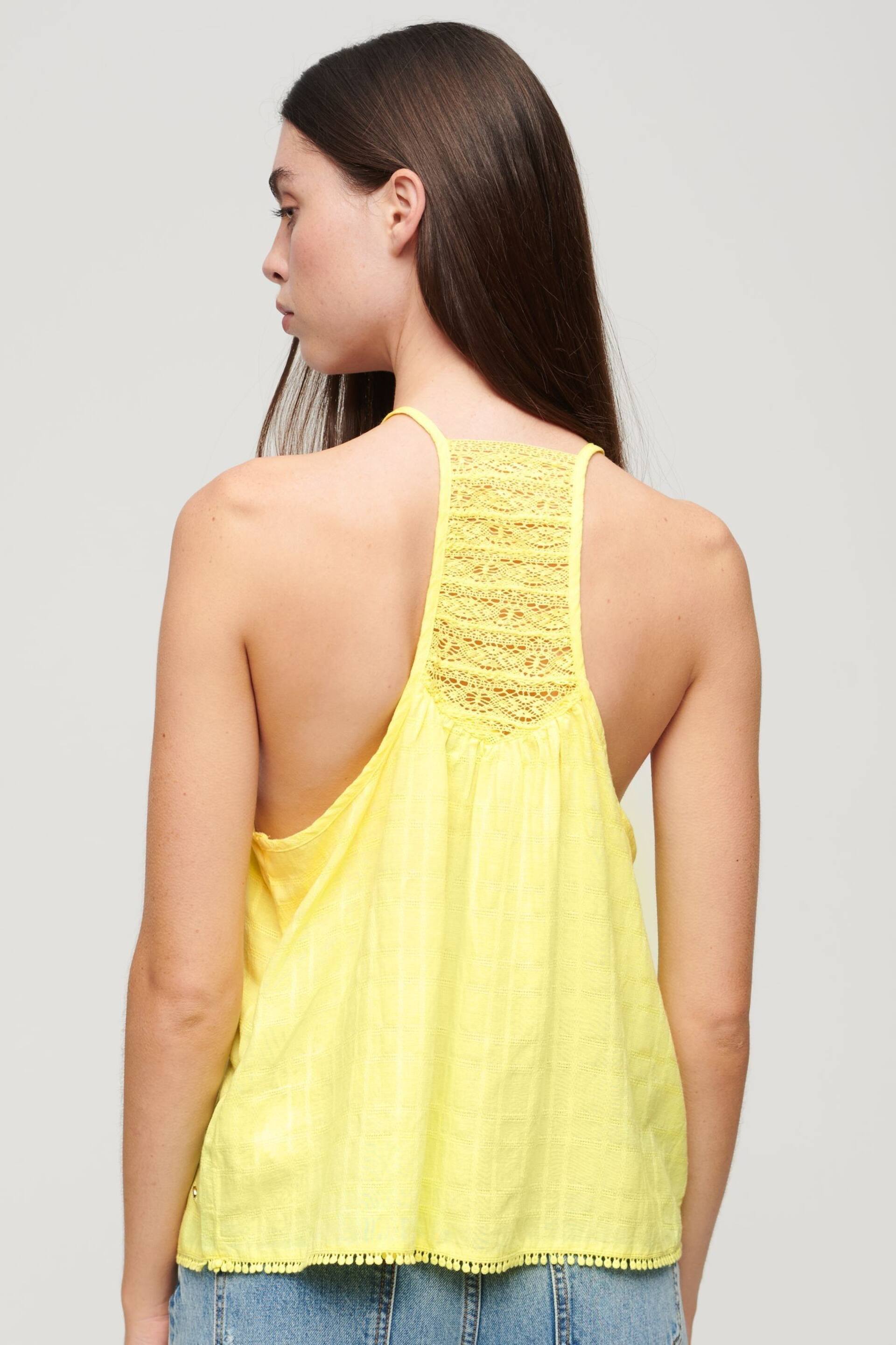 Superdry Yellow Lace Cami Beach Top - Image 3 of 3