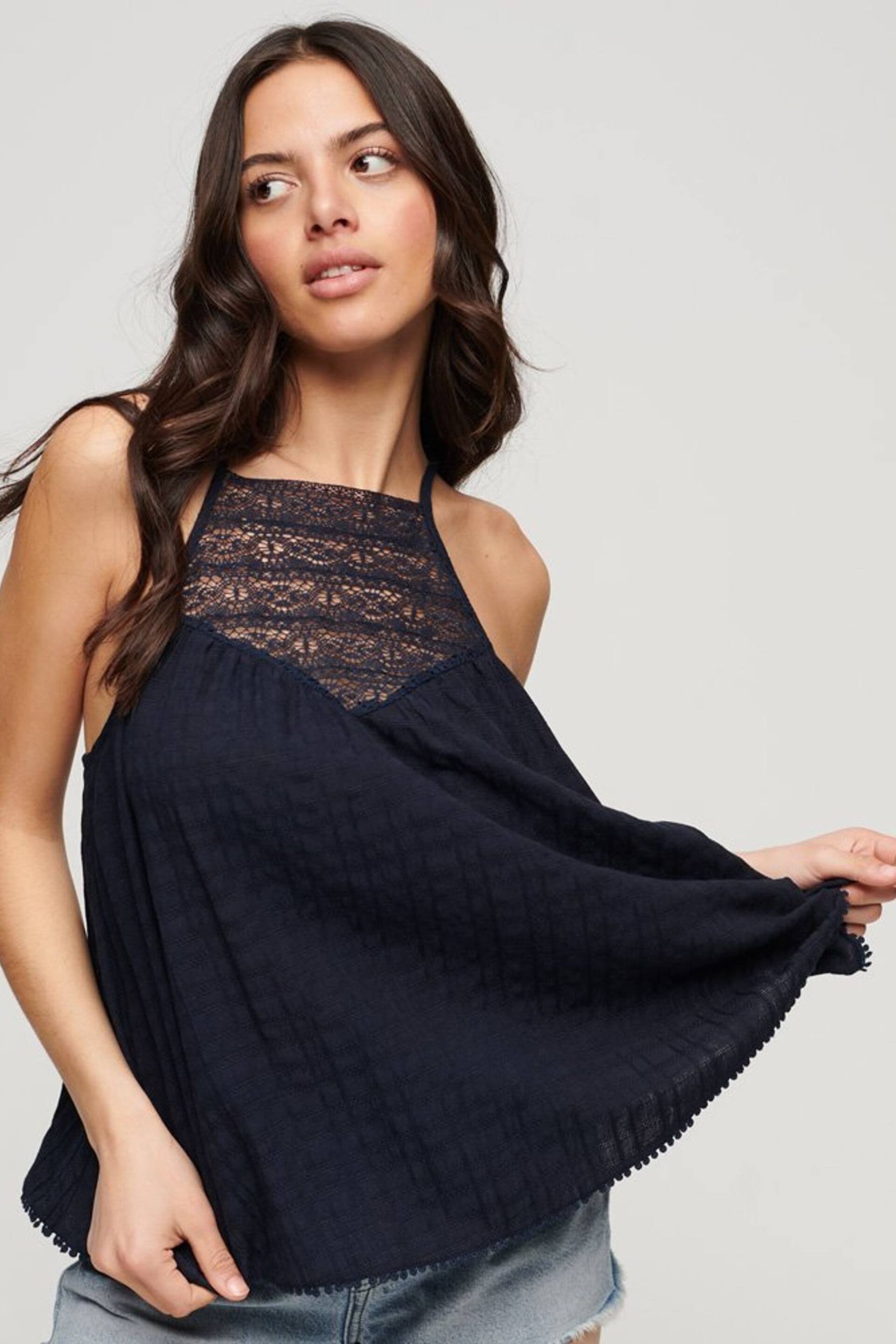 Superdry Blue Lace Cami Beach Top - Image 2 of 5