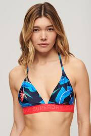 Superdry Blue Logo Triangle Bikini Top - Image 1 of 5