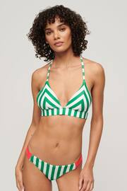 Superdry Green Stripe Triangle Bikini Top - Image 1 of 5