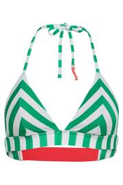 Superdry Green Stripe Triangle Bikini Top - Image 5 of 5