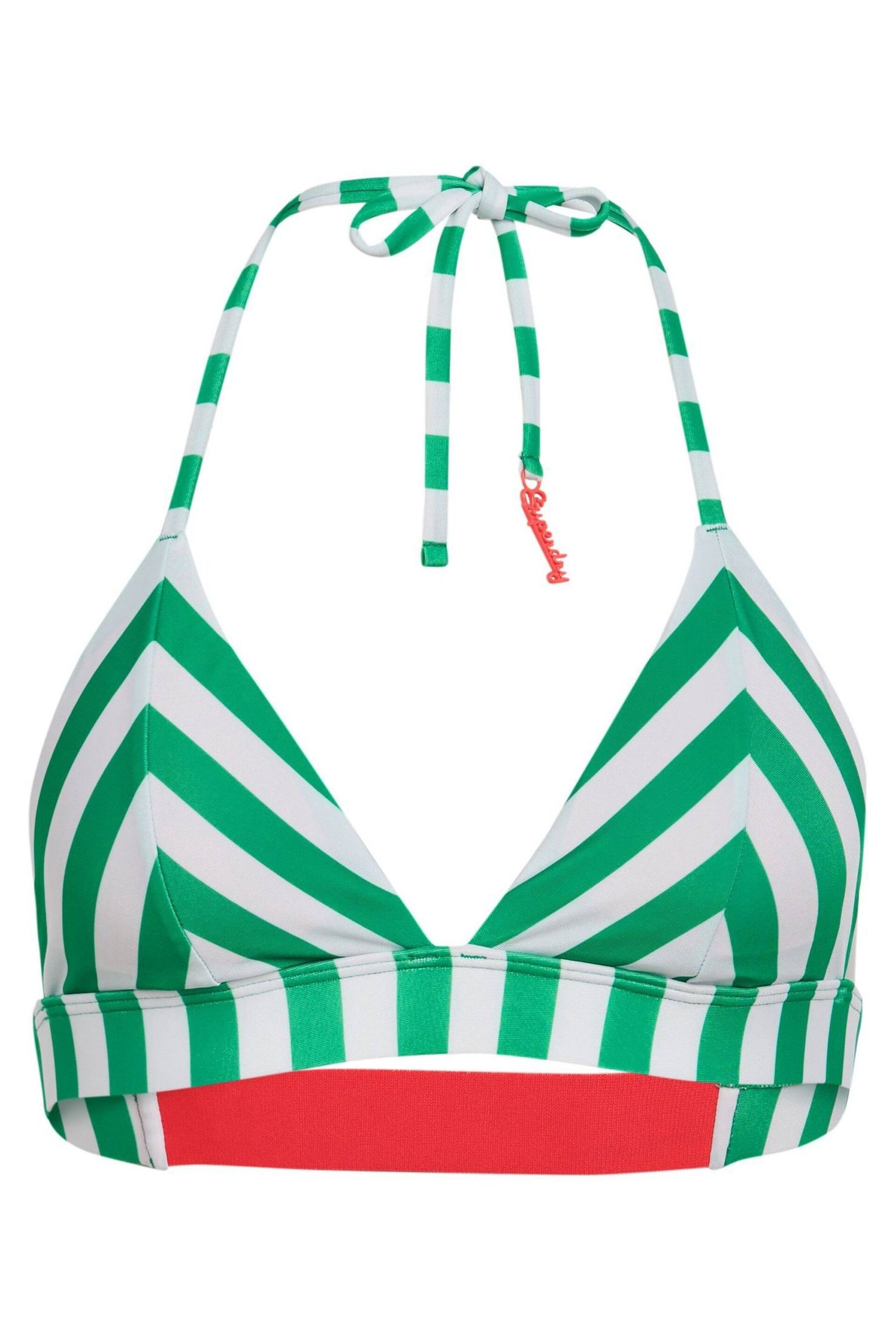 Superdry Green Stripe Triangle Bikini Top - Image 5 of 5
