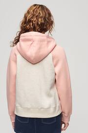 Superdry Pink Essential Baseball Zip Hoodie - Image 2 of 6