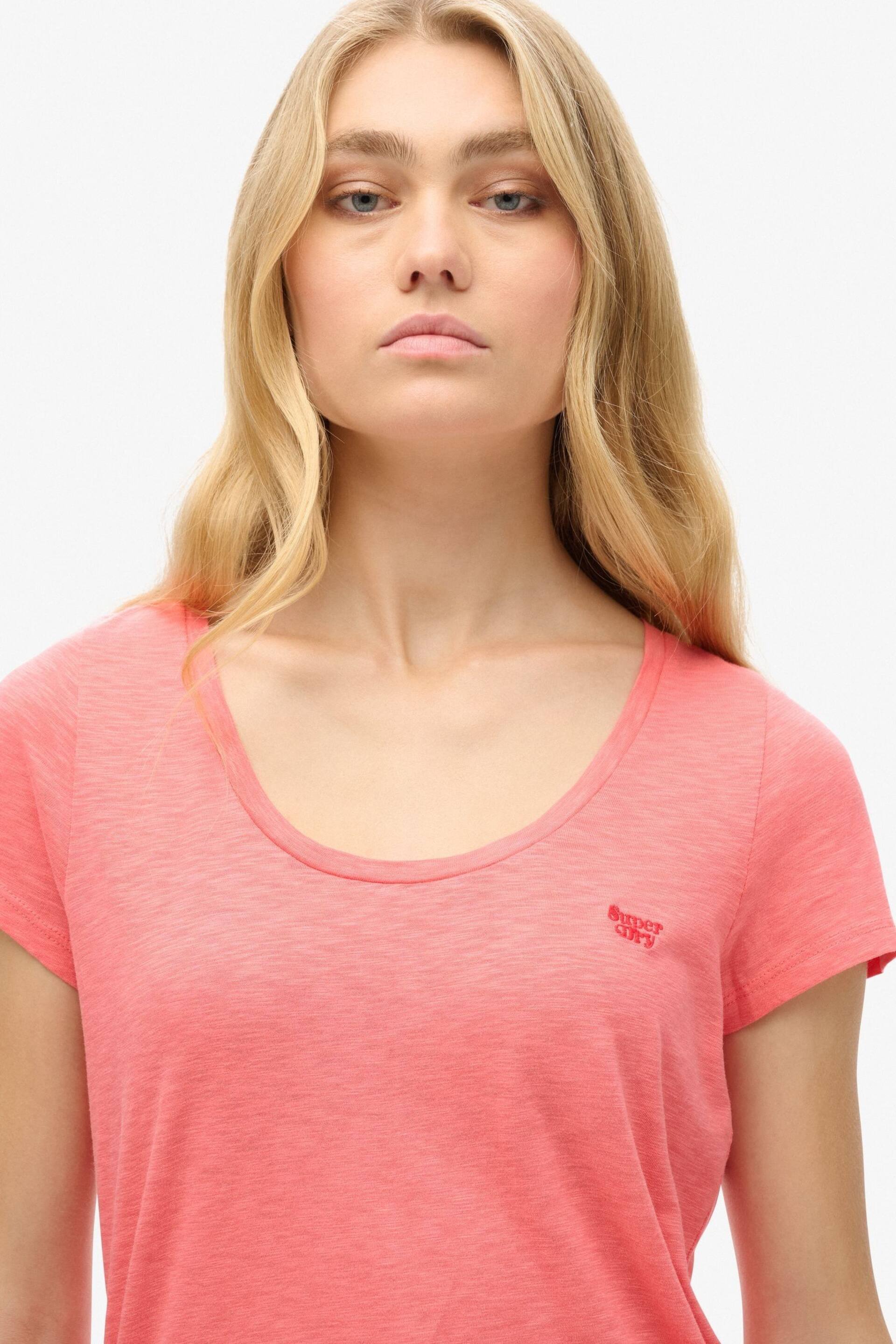 Superdry Orange Scoop Neck T-shirt - Image 2 of 6