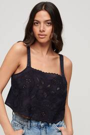 Superdry Blue Ibiza Embroidered Cami Top - Image 1 of 1