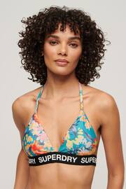 Superdry Blue Logo Triangle Bikini Top - Image 1 of 5