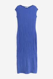 Cobalt Blue Short Sleeve Textured Column Jersey Dress - Image 6 of 7