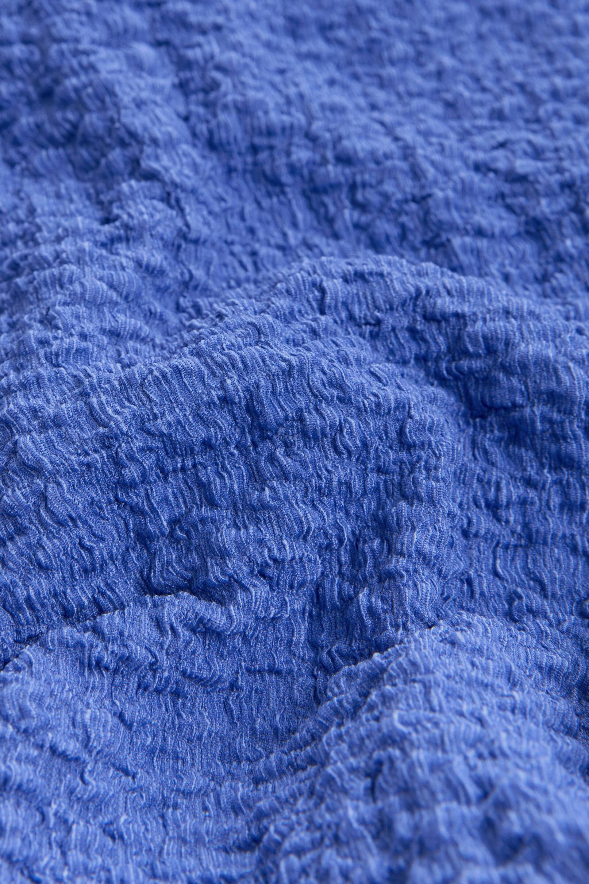 Cobalt Blue Short Sleeve Textured Column Jersey Dress - Image 7 of 7
