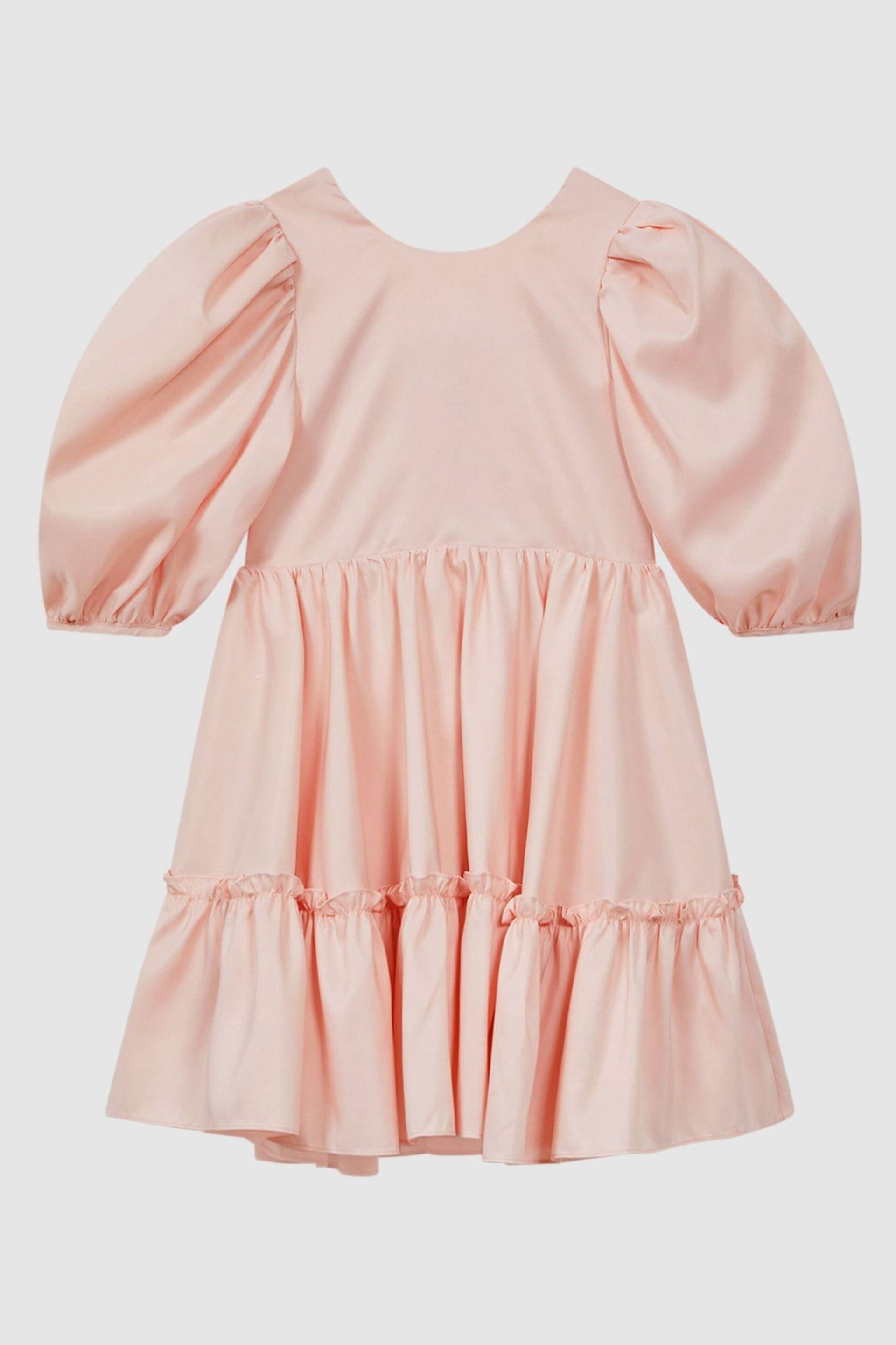 Reiss Pink Toby Junior Puff Sleeve Ruffle Mini Dress - Image 2 of 7