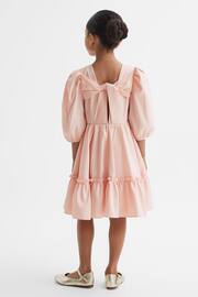 Reiss Pink Toby Junior Puff Sleeve Ruffle Mini Dress - Image 6 of 7