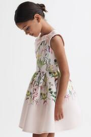 Reiss Green Emily Junior Scuba Floral Printed Dress - Image 3 of 5