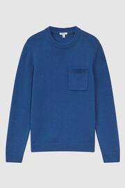 Reiss Bright Blue Stratford Wool Blend Chunky Crew Neck Jumper - Image 2 of 5