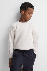 Reiss White Prague Junior Merino Crew Neck Jumper - Image 1 of 7