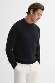 Reiss Black Avons Wool Blend Crew Neck Jumper - Image 1 of 6