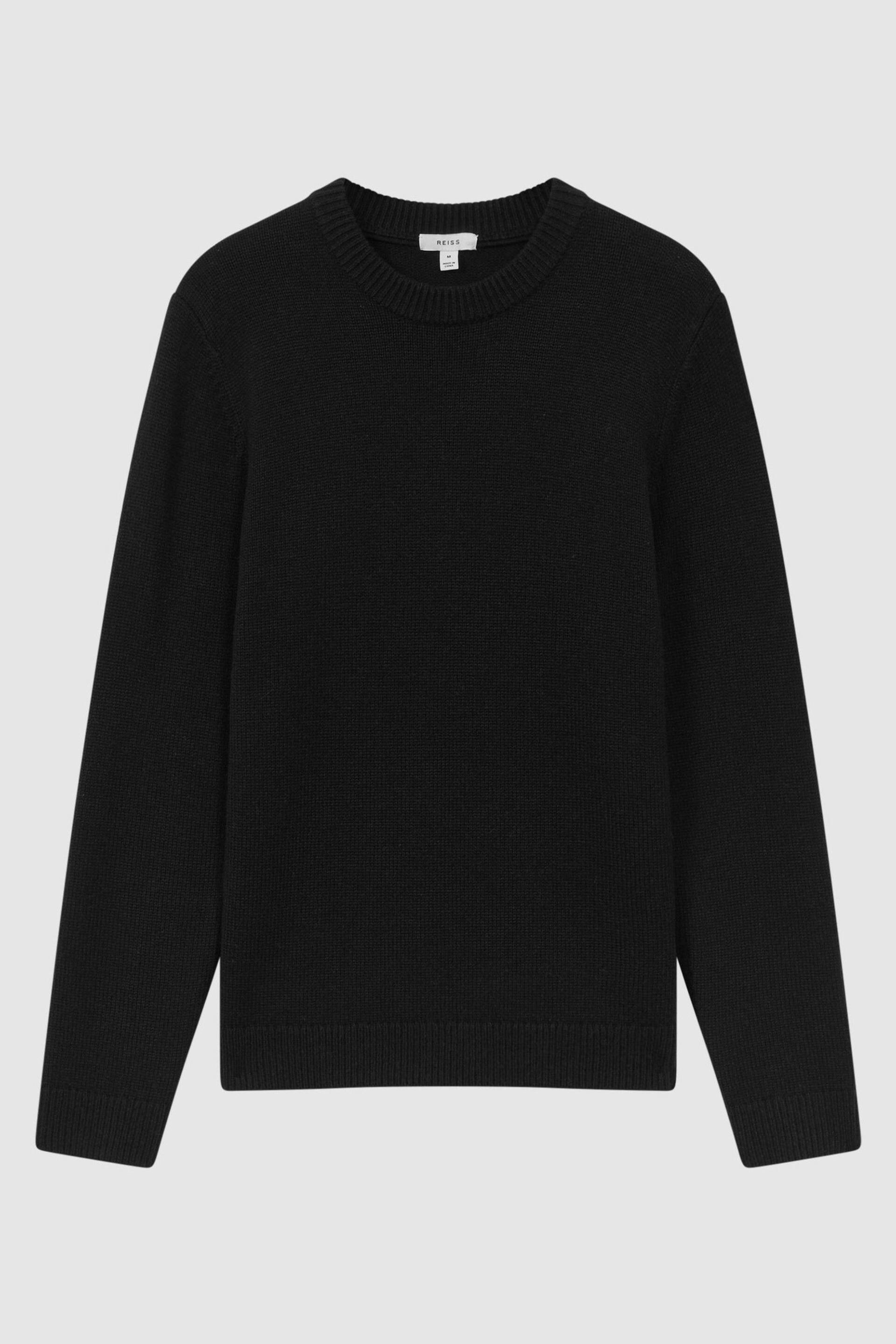 Reiss Black Avons Wool Blend Crew Neck Jumper - Image 2 of 6