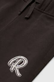 Reiss Chocolate Toby Junior Garment Dyed Logo Joggers - Image 6 of 6