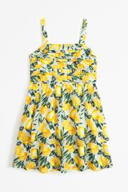 Abercrombie & Fitch Lemon Yellow Fuit Print Tiered Mini Dress - Image 1 of 1