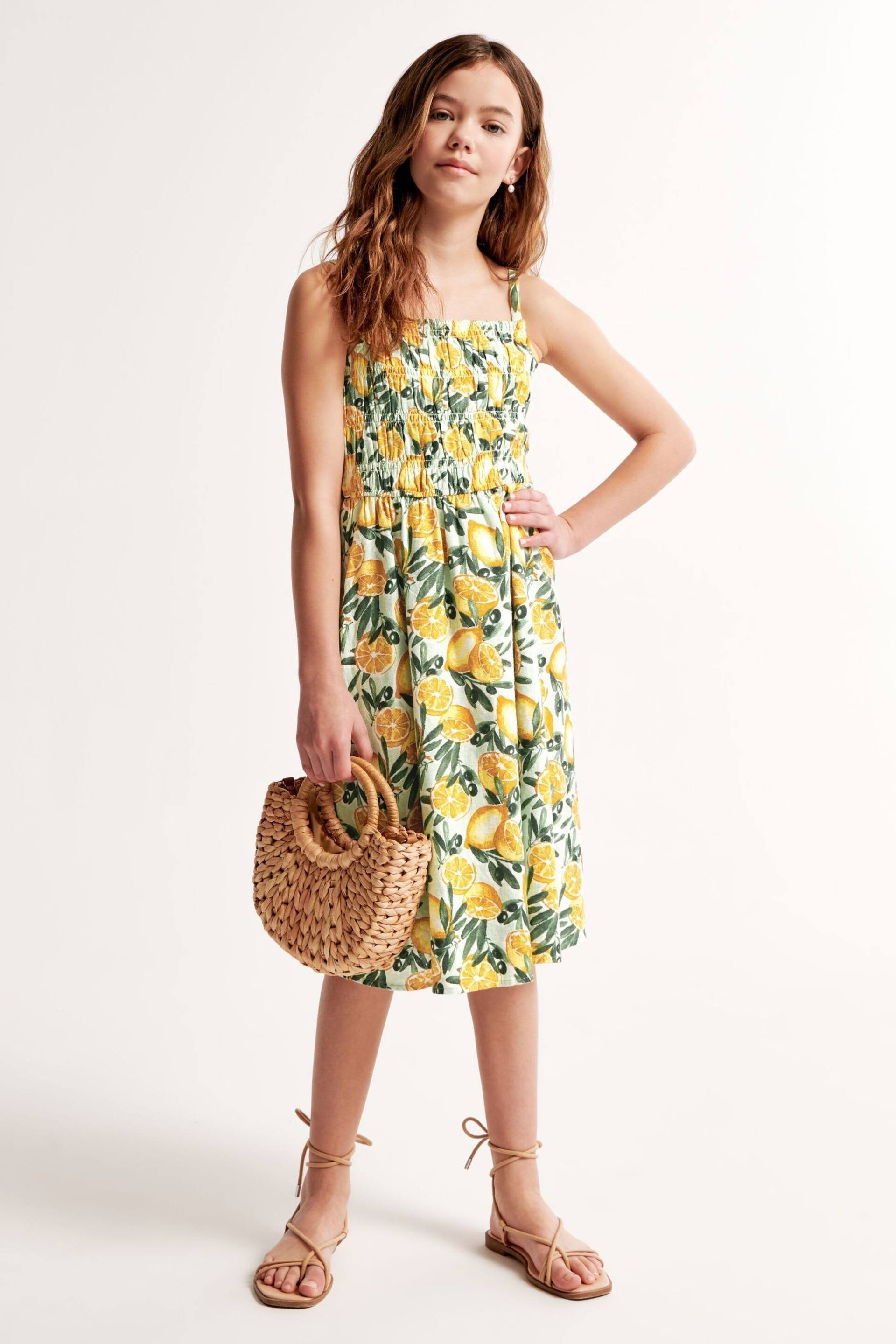Abercrombie & Fitch Yellow Lemon Print Maxi Dress - Image 3 of 6