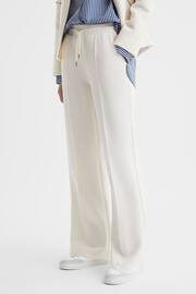 Reiss Ivory Jemma Drawstring Wide Leg Joggers - Image 1 of 5