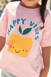 Pink Happy Vibes Short Sleeve T-Shirt (3mths-7yrs) - Image 4 of 7