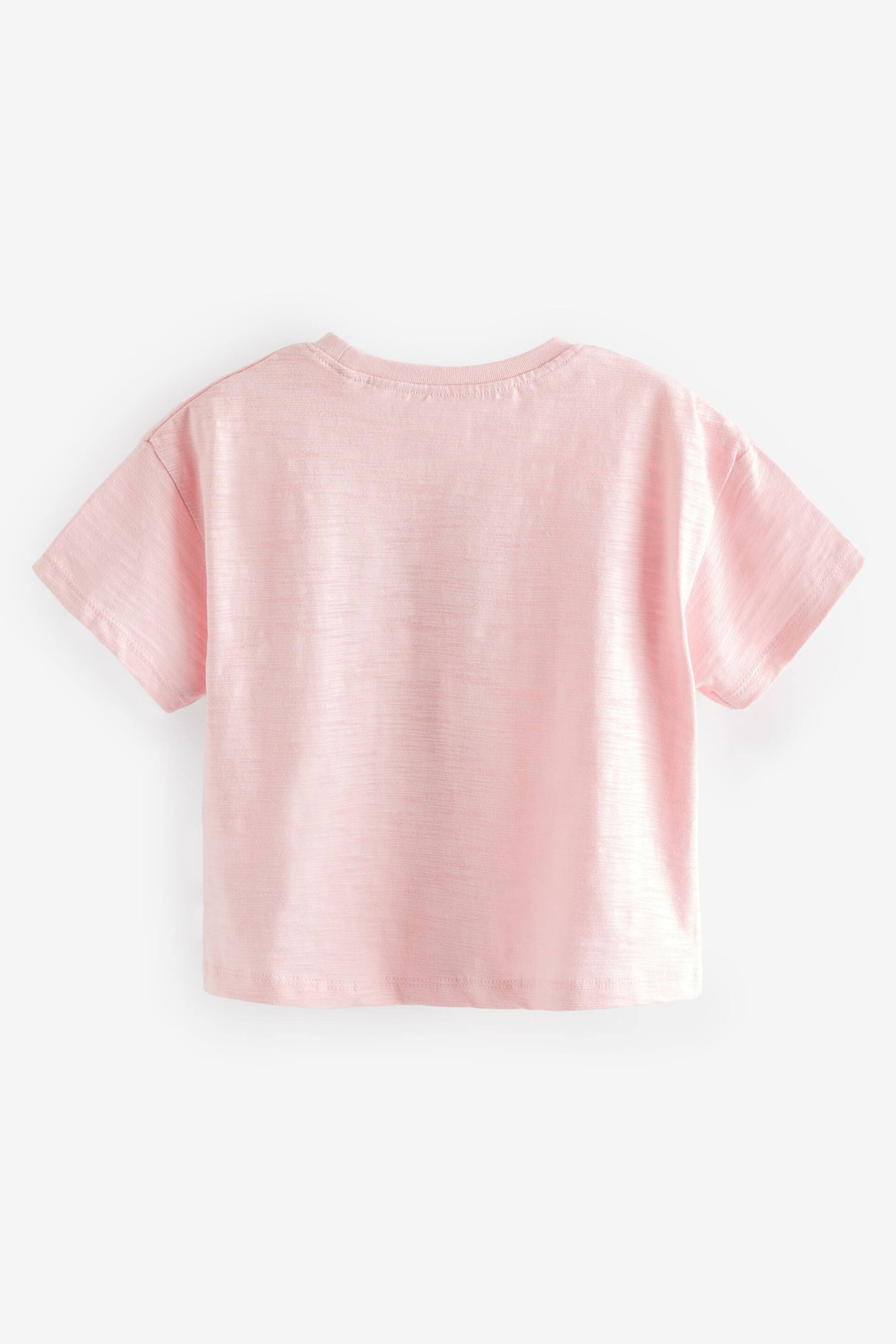 Pink Happy Vibes Short Sleeve T-Shirt (3mths-7yrs) - Image 6 of 7