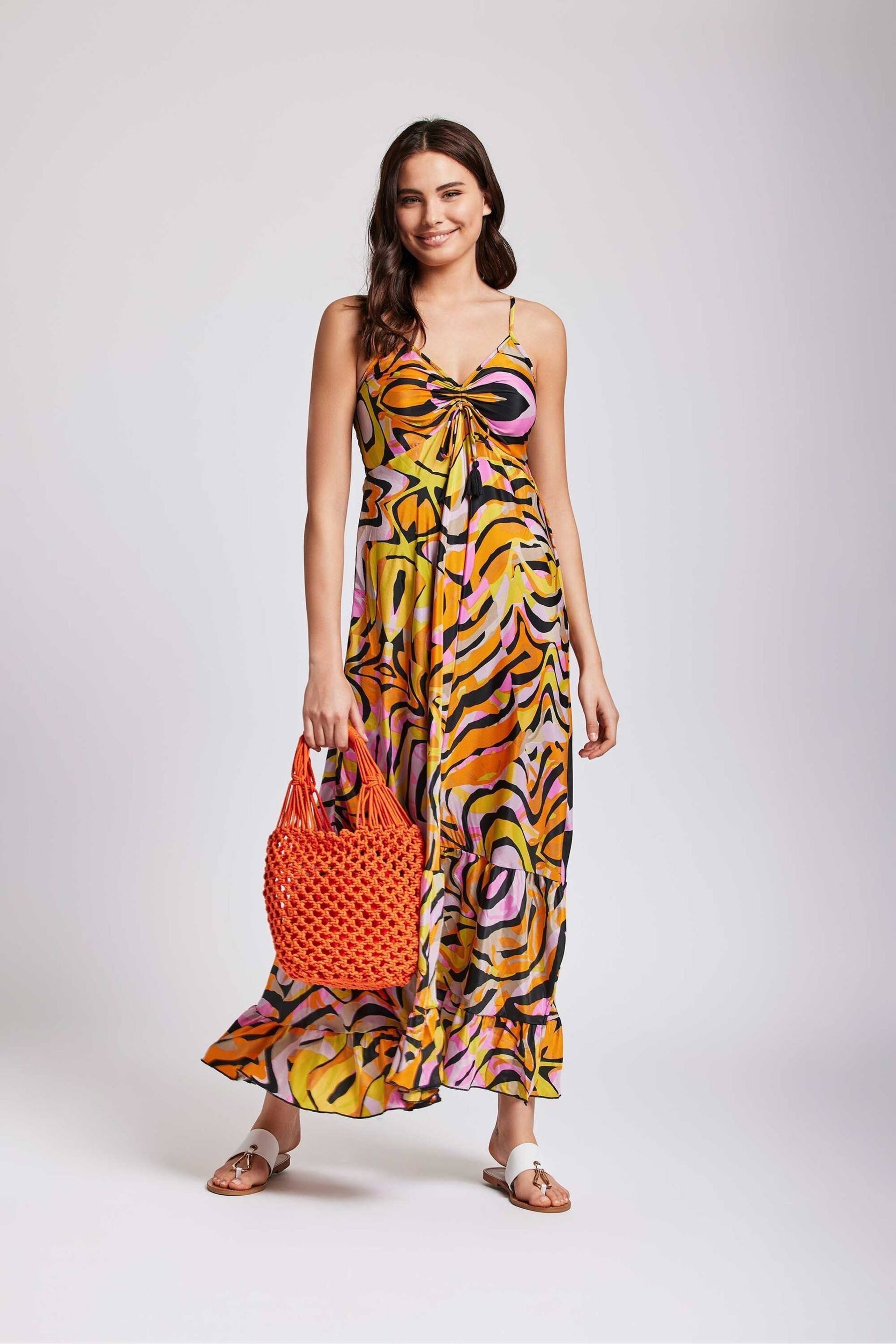 Iconique Animal  Multicolour Lidia Strappy Maxi Beach Dress - Image 2 of 3