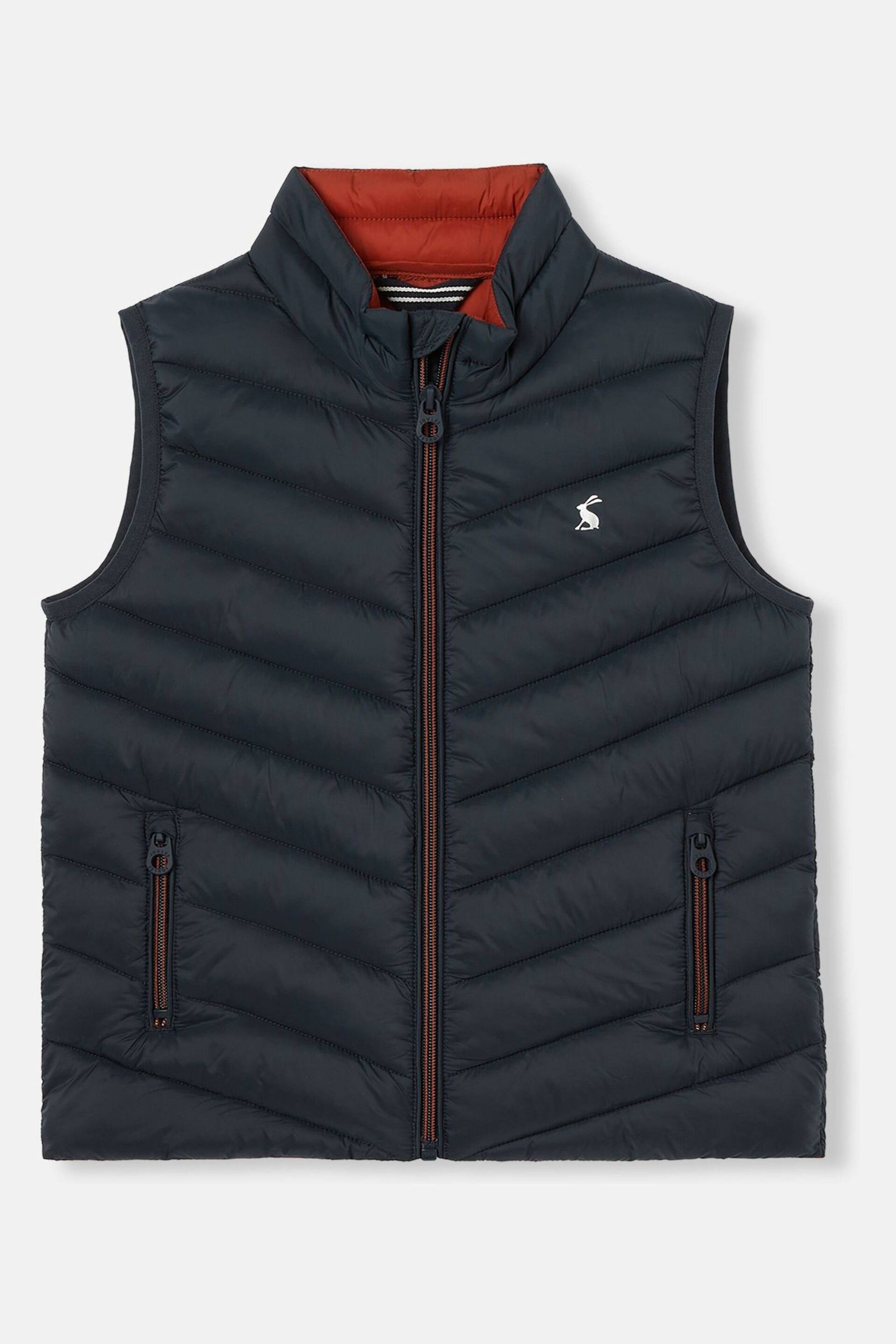 Joules Crofton Navy Blue Packable Padded Gilet - Image 1 of 6