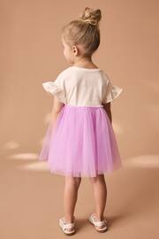 Bright Pink/White Mesh Dress (3mths-7yrs) - Image 3 of 8