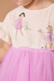 Bright Pink/White Mesh Dress (3mths-7yrs) - Image 5 of 8