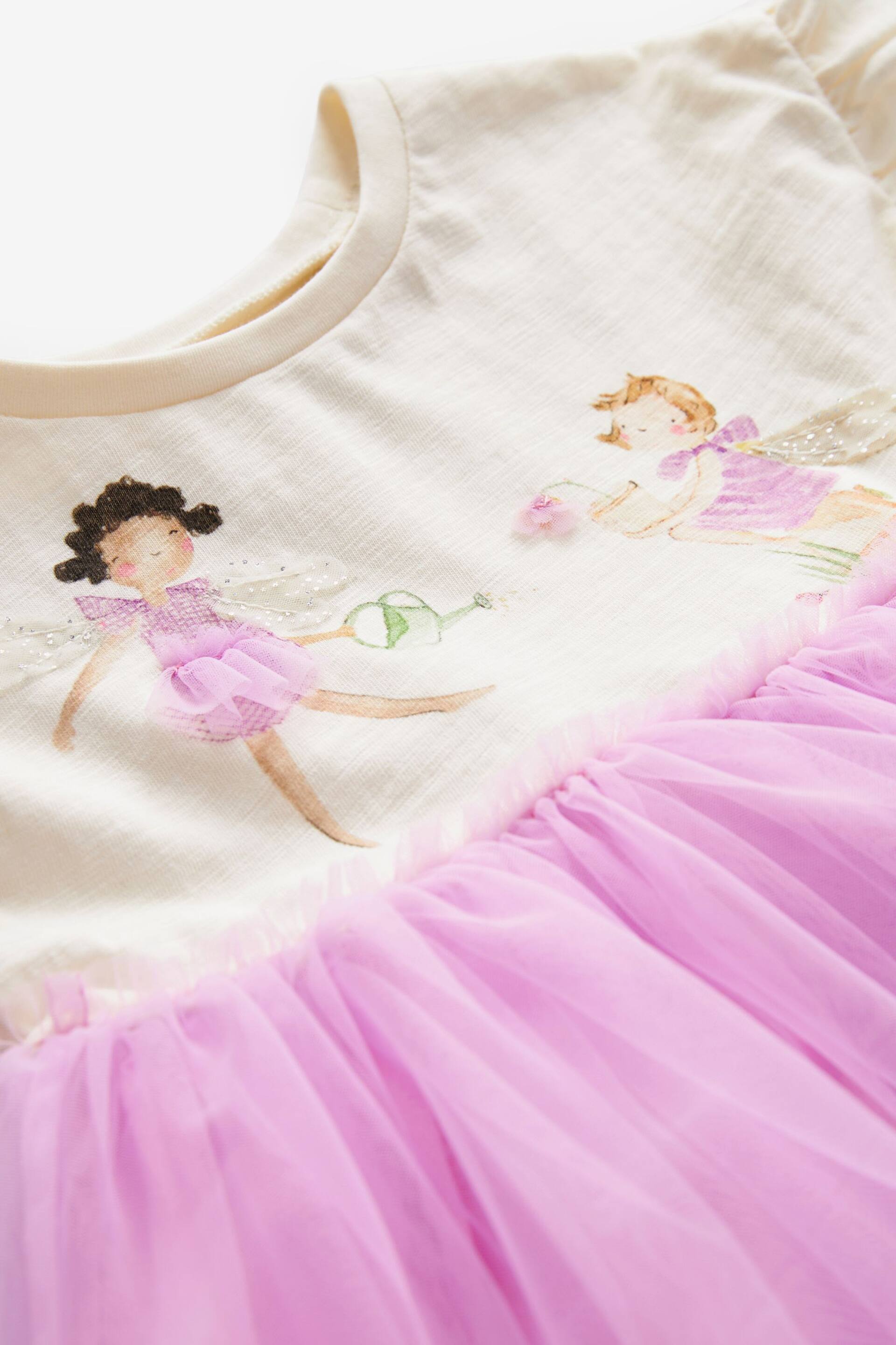 Bright Pink/White Mesh Dress (3mths-7yrs) - Image 8 of 8
