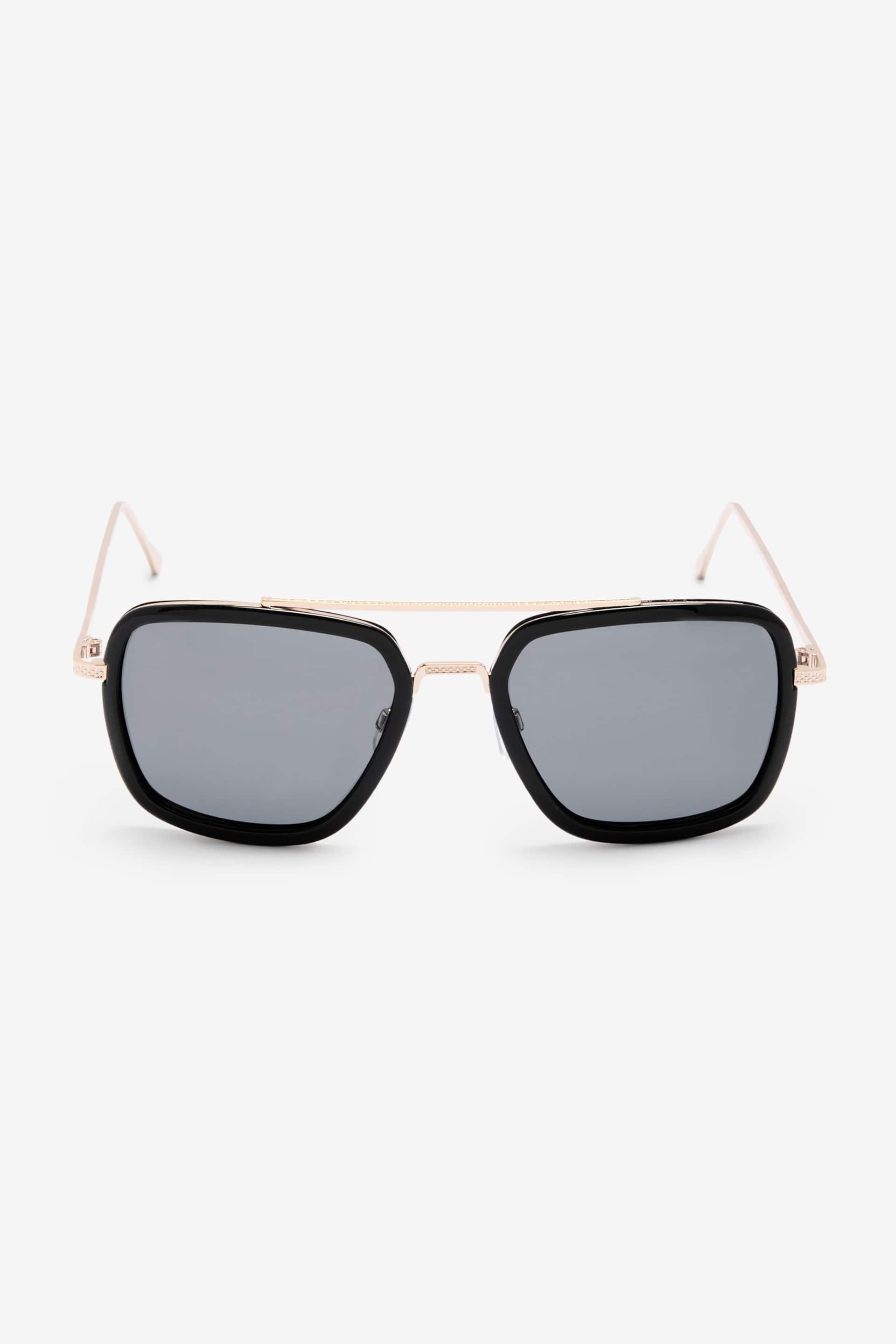 Black/Gold Navigator Polarised Sunglasses - Image 3 of 4