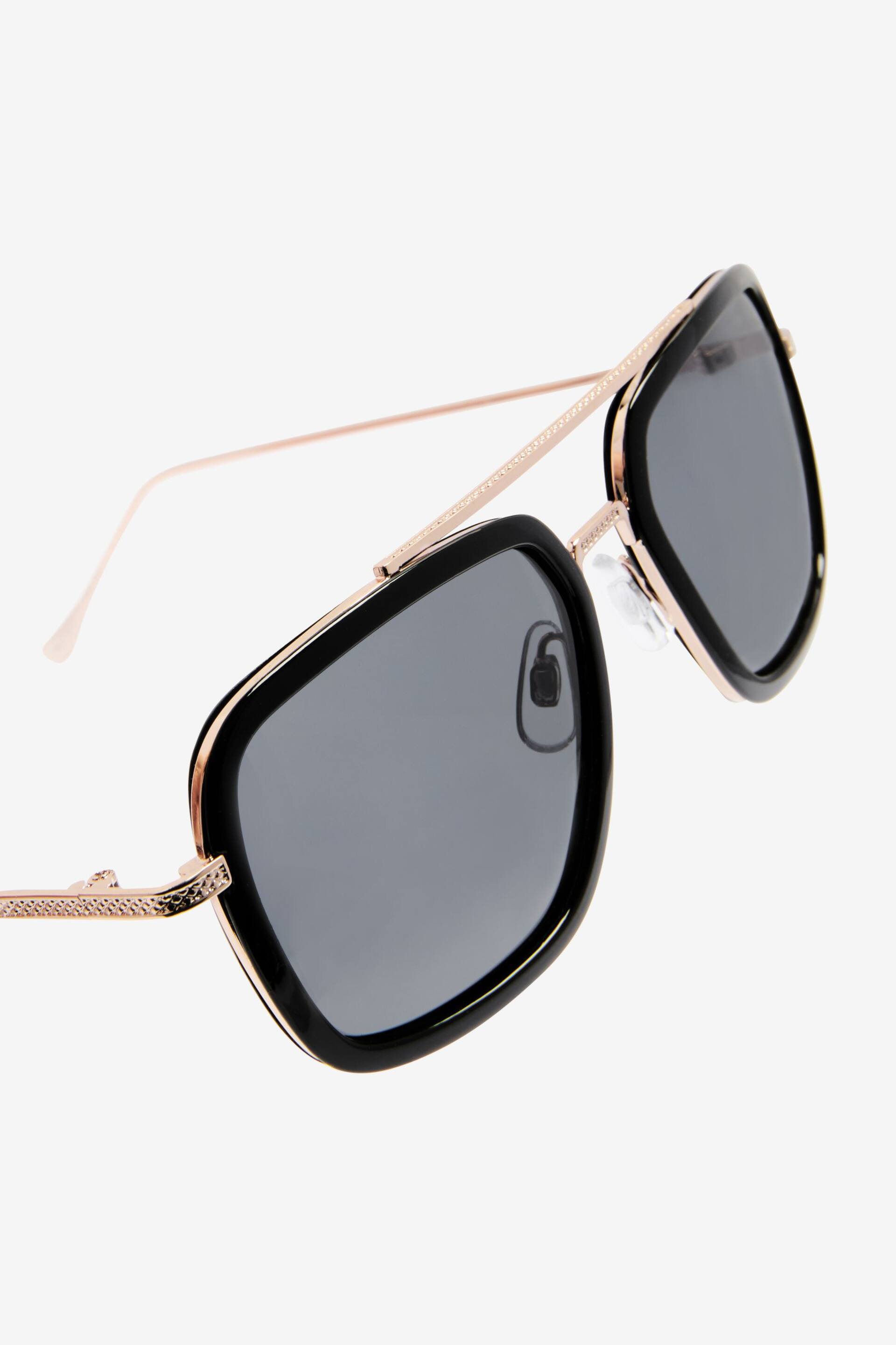 Black/Gold Navigator Polarised Sunglasses - Image 4 of 4