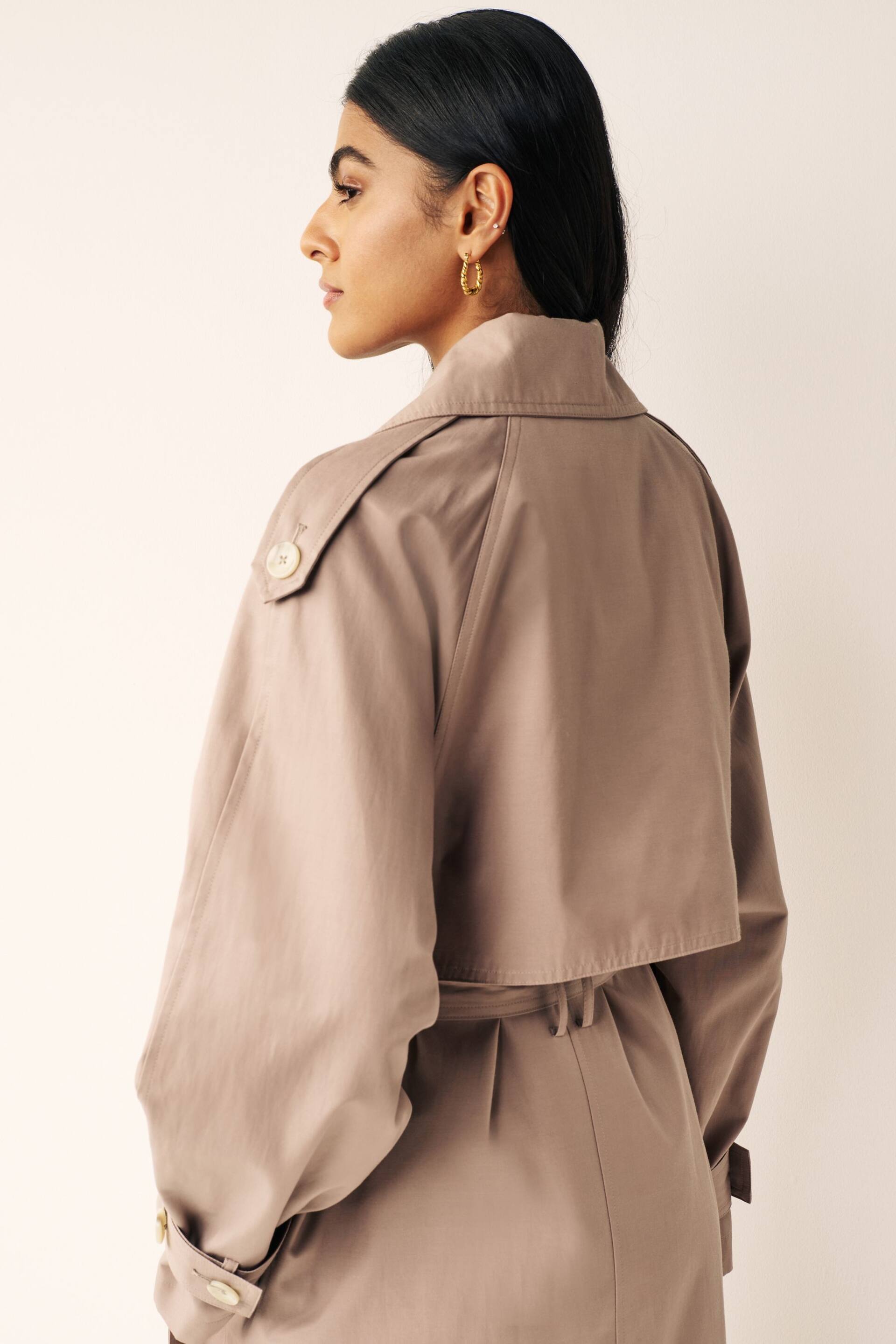 Neutral Shower Resistant Trench Coat - Image 5 of 8